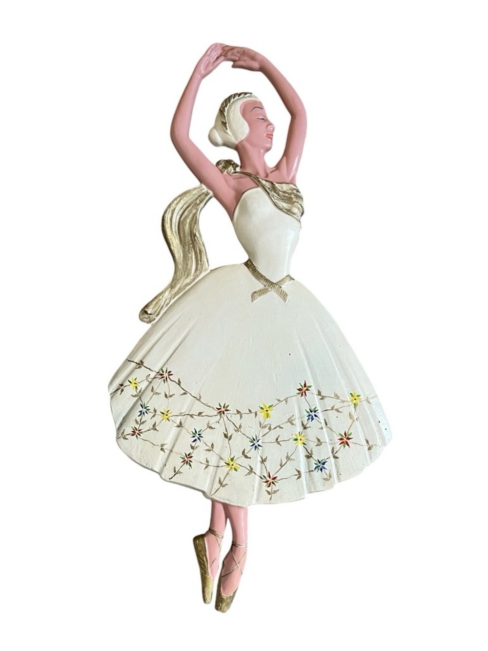 Vintage Miller Studio Ballerina Dancing Lady Dancer Plastic Wall Art Decor 22”